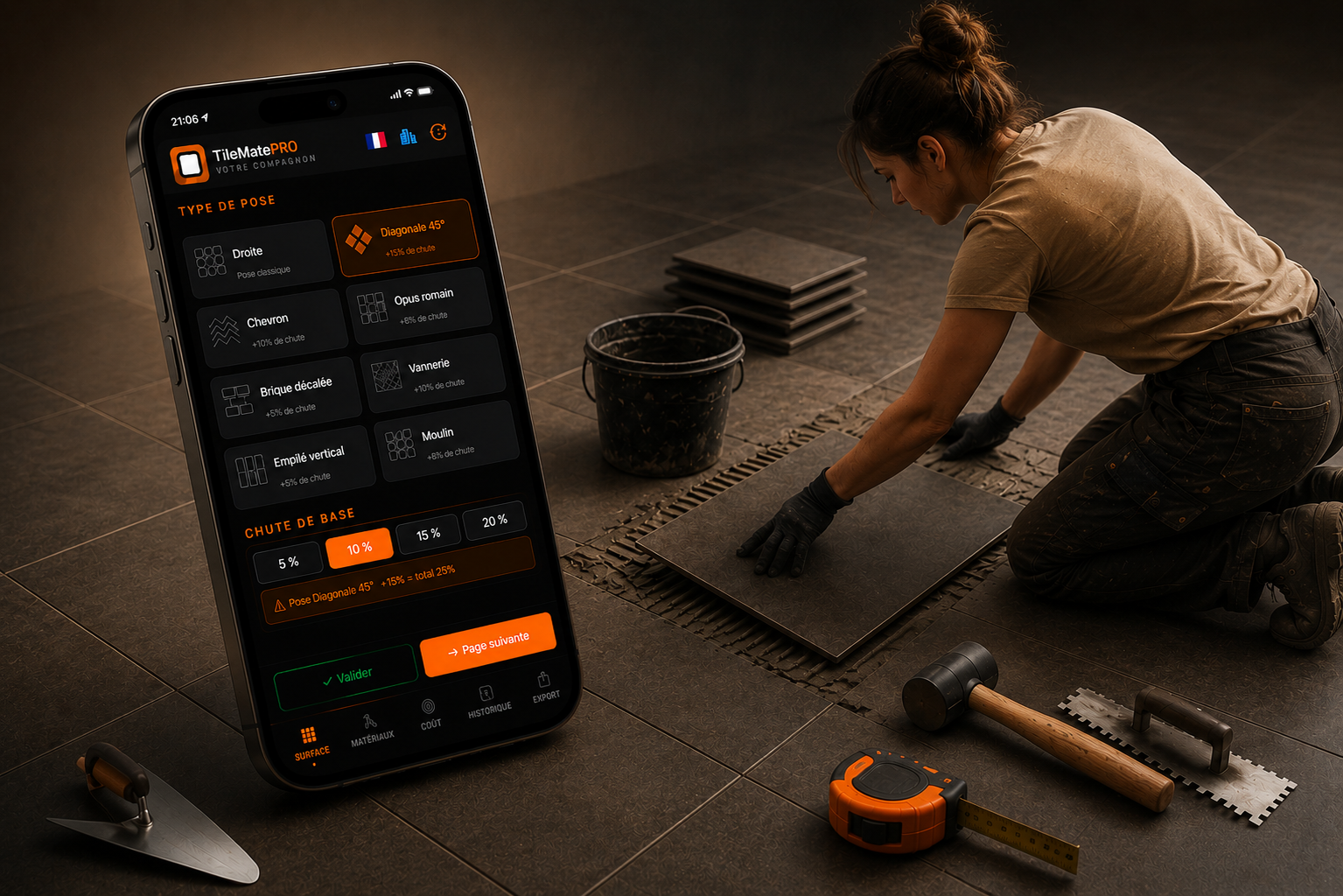 TileMate PRO - application Android pour carreleurs